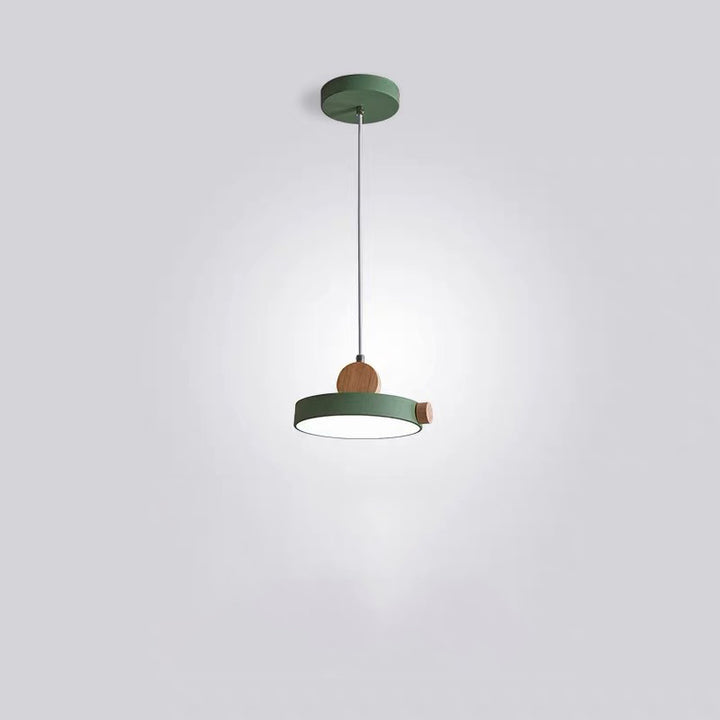 Modern Minimalist Iron Acrylic Round Plate LED Pendant Light For Living Room