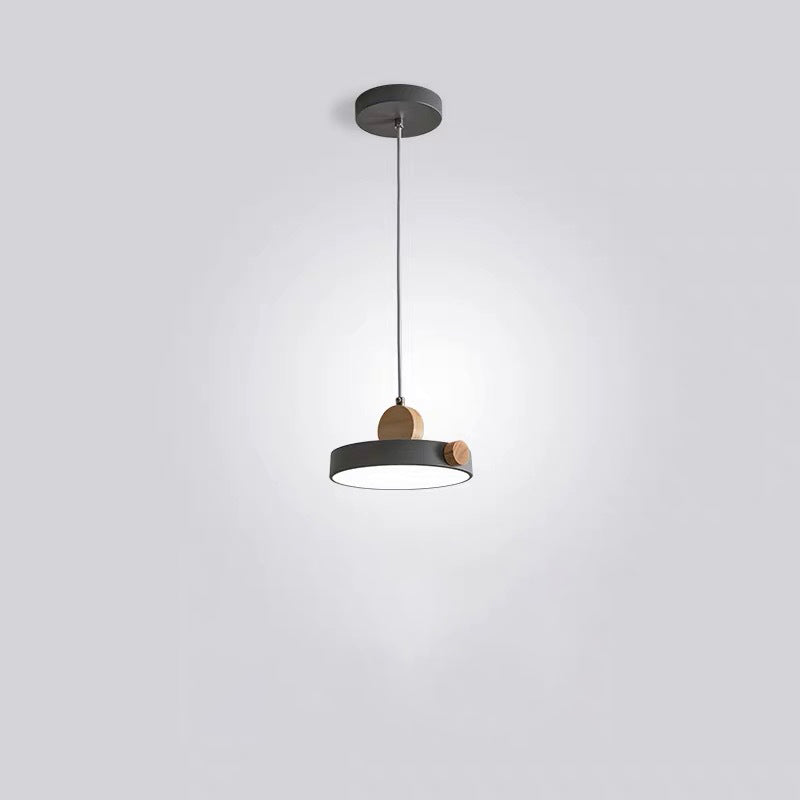 Modern Minimalist Iron Acrylic Round Plate LED Pendant Light For Living Room