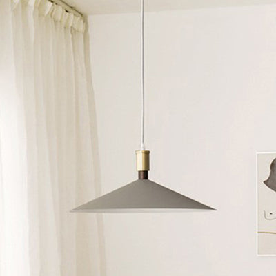 Contemporary Nordic Iron Conical Round 1-Light Pendant Light For Living Room