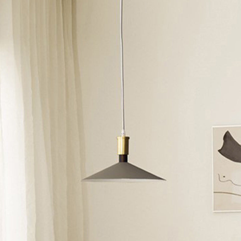 Contemporary Nordic Iron Conical Round 1-Light Pendant Light For Living Room