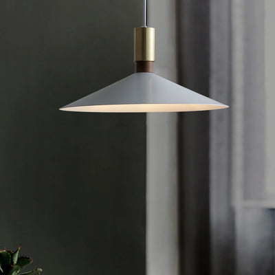 Contemporary Nordic Iron Conical Round 1-Light Pendant Light For Living Room