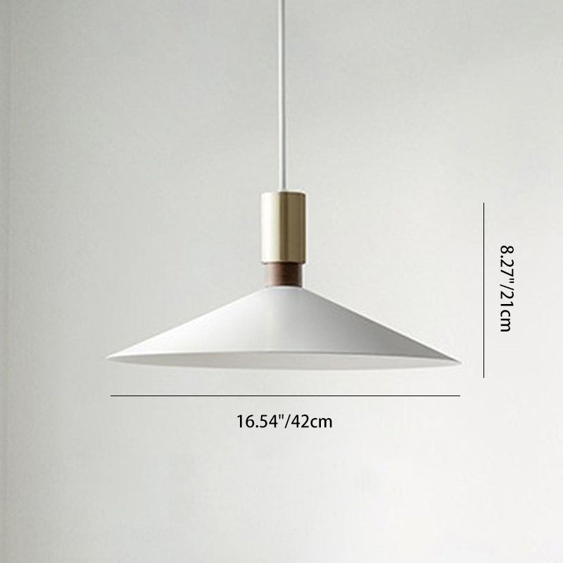 Contemporary Nordic Iron Conical Round 1-Light Pendant Light For Living Room