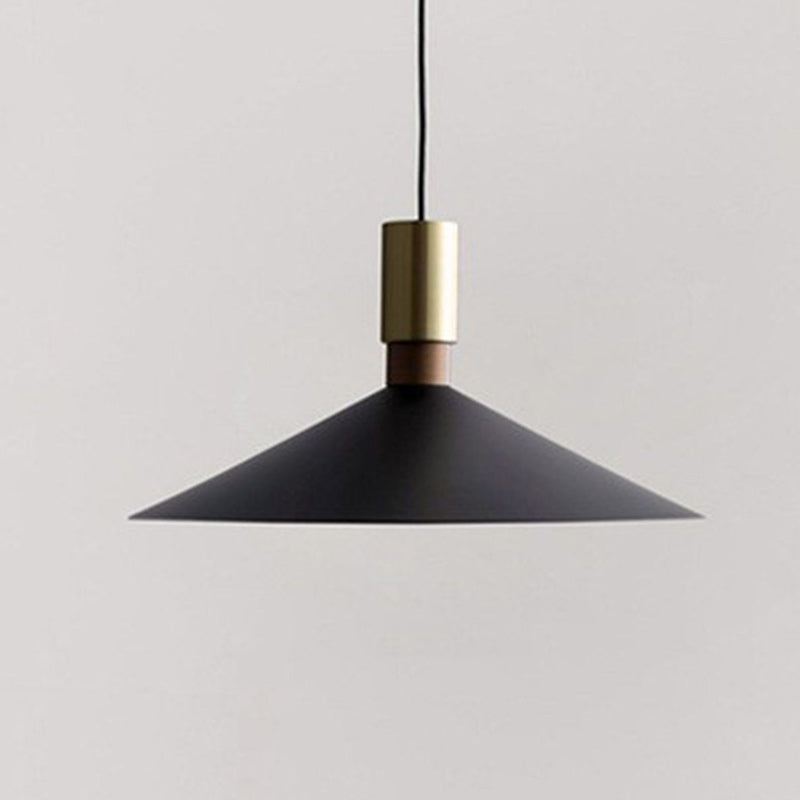 Suspension contemporaine nordique conique ronde à 1 lumière pour salon 