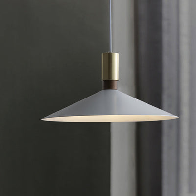 Contemporary Nordic Iron Conical Round 1-Light Pendant Light For Living Room