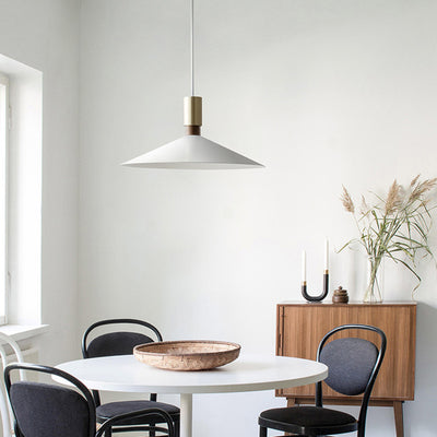 Contemporary Nordic Iron Conical Round 1-Light Pendant Light For Living Room