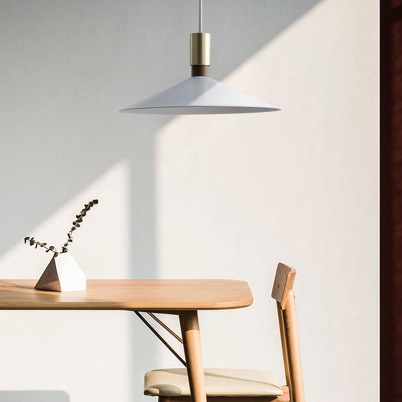 Contemporary Nordic Iron Conical Round 1-Light Pendant Light For Living Room