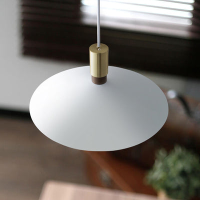 Contemporary Nordic Iron Conical Round 1-Light Pendant Light For Living Room