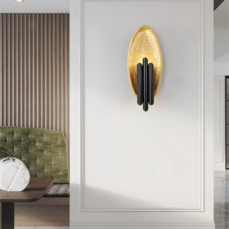 Moderne Luxus Eisenharz Oval Zylinder 2-Licht Wandleuchte Für Wohnzimmer 