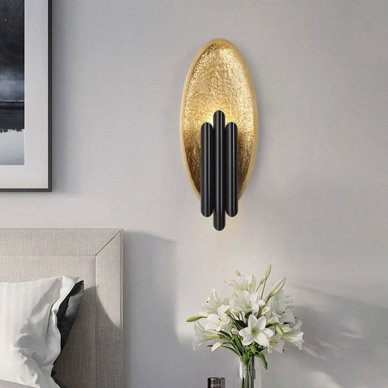 Modern Luxury Iron Oval Cylinder 2-Light Wall Sconce Lamp For Living Room