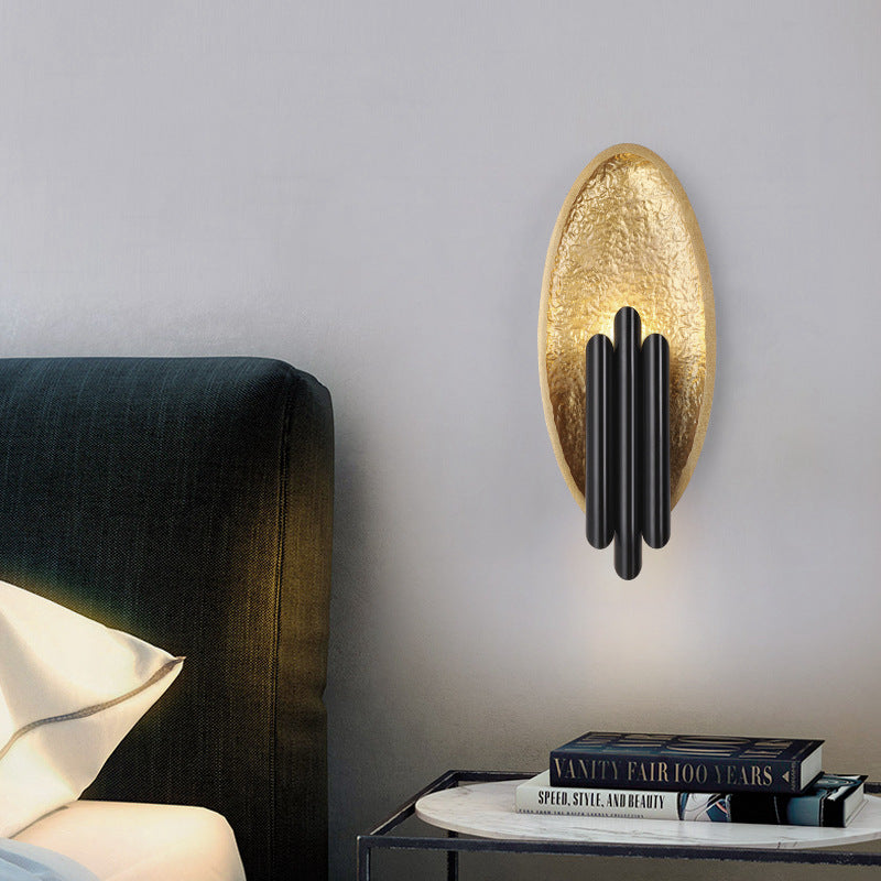 Modern Luxury Iron Oval Cylinder 2-Light Wall Sconce Lamp For Living Room