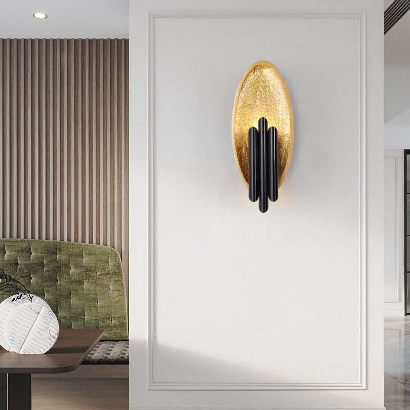 Moderne Luxus Eisenharz Oval Zylinder 2-Licht Wandleuchte Für Wohnzimmer 
