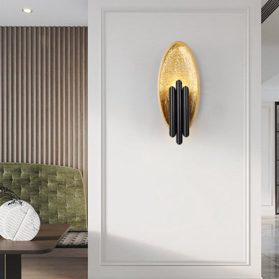 Modern Luxury Iron Oval Cylinder 2-Light Wall Sconce Lamp For Living Room