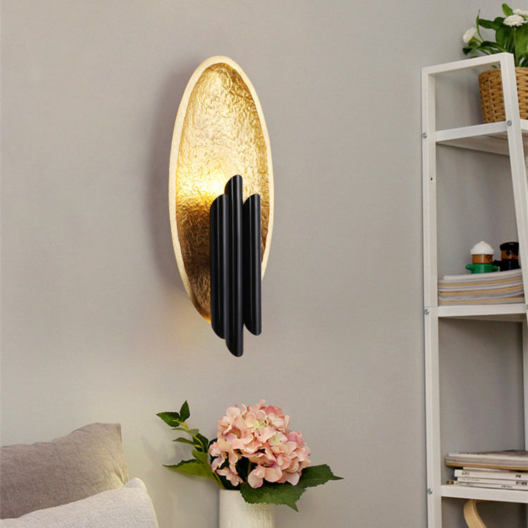 Moderne Luxus Eisenharz Oval Zylinder 2-Licht Wandleuchte Für Wohnzimmer 