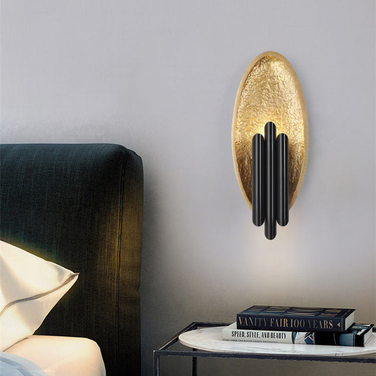 Moderne Luxus Eisenharz Oval Zylinder 2-Licht Wandleuchte Für Wohnzimmer 