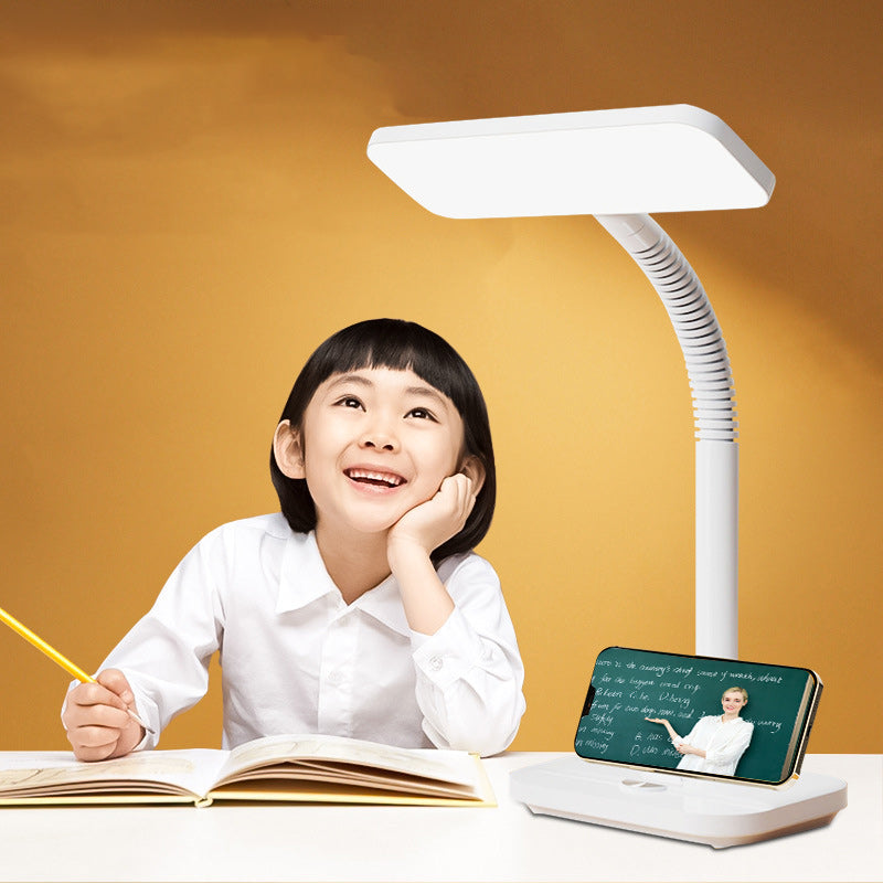 Modern Minimalist Plastic Rectangular LED Table Lamp For Bedroom