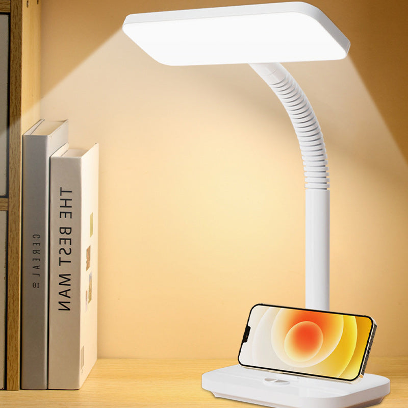 Modern Minimalist Plastic Rectangular LED Table Lamp For Bedroom
