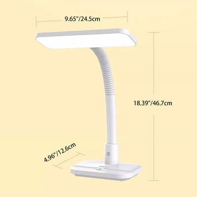 Modern Minimalist Plastic Rectangular LED Table Lamp For Bedroom