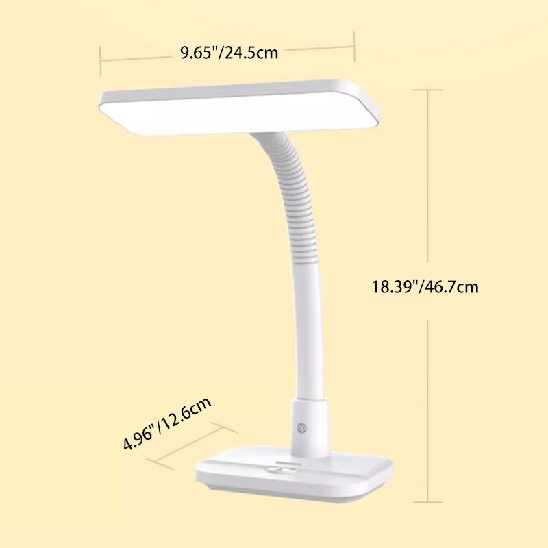 Modern Minimalist Plastic Rectangular LED Table Lamp For Bedroom
