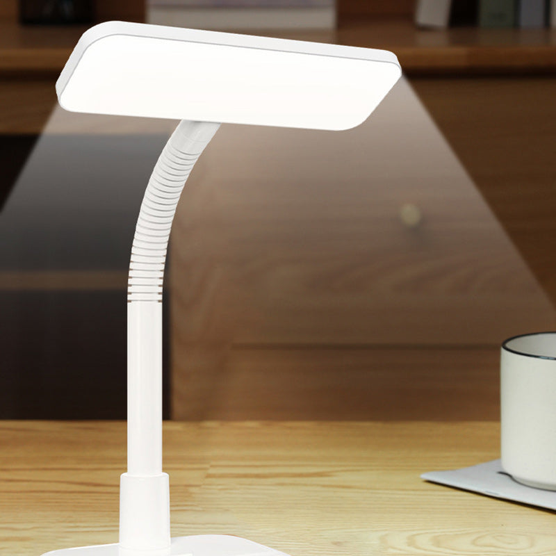 Modern Minimalist Plastic Rectangular LED Table Lamp For Bedroom