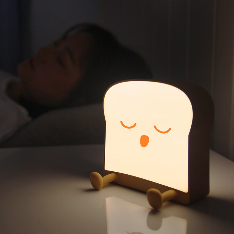 Lampe de table LED en silicone ABS créative contemporaine en forme de pain pour chambre 