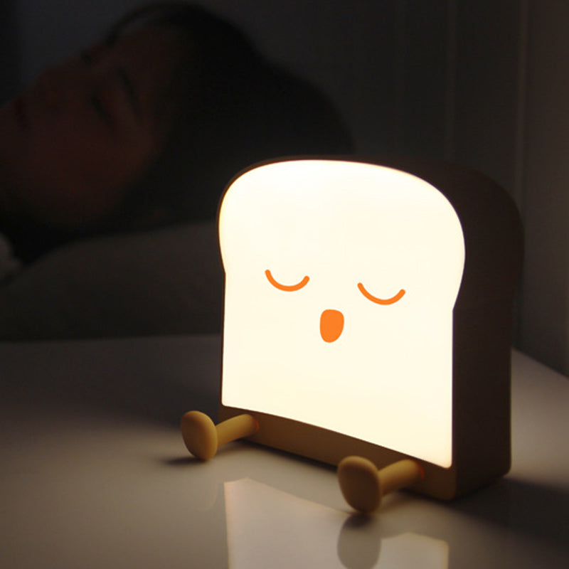 Lampe de table LED en silicone ABS créative contemporaine en forme de pain pour chambre 