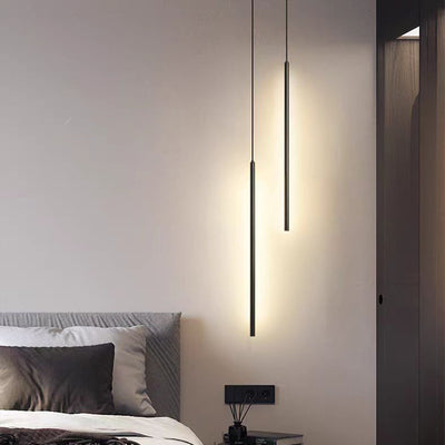 Modern Minimalist Aluminum Silicone Cylinder LED Pendant Light For Bedroom