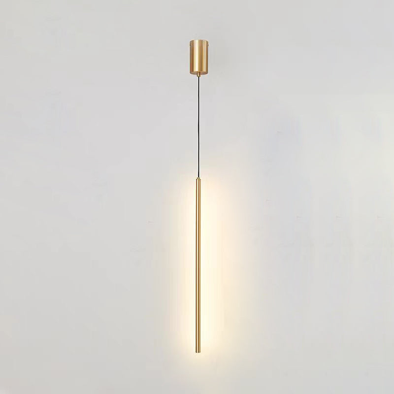 Modern Minimalist Aluminum Silicone Cylinder LED Pendant Light For Bedroom