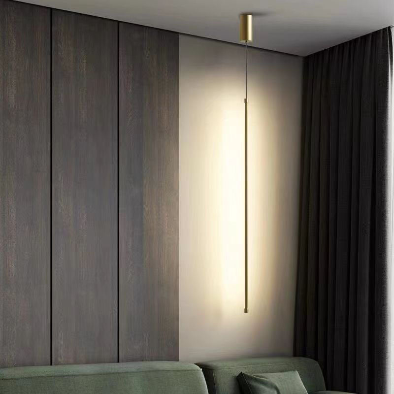 Modern Minimalist Aluminum Silicone Cylinder LED Pendant Light For Bedroom