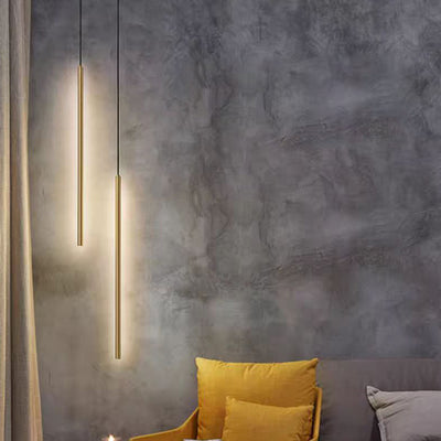 Modern Minimalist Aluminum Silicone Cylinder LED Pendant Light For Bedroom