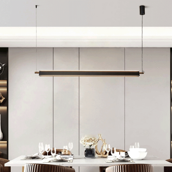 Modern Minimalist Metal PMMA Rectangle LED Island Light Chandelier For Dining Room