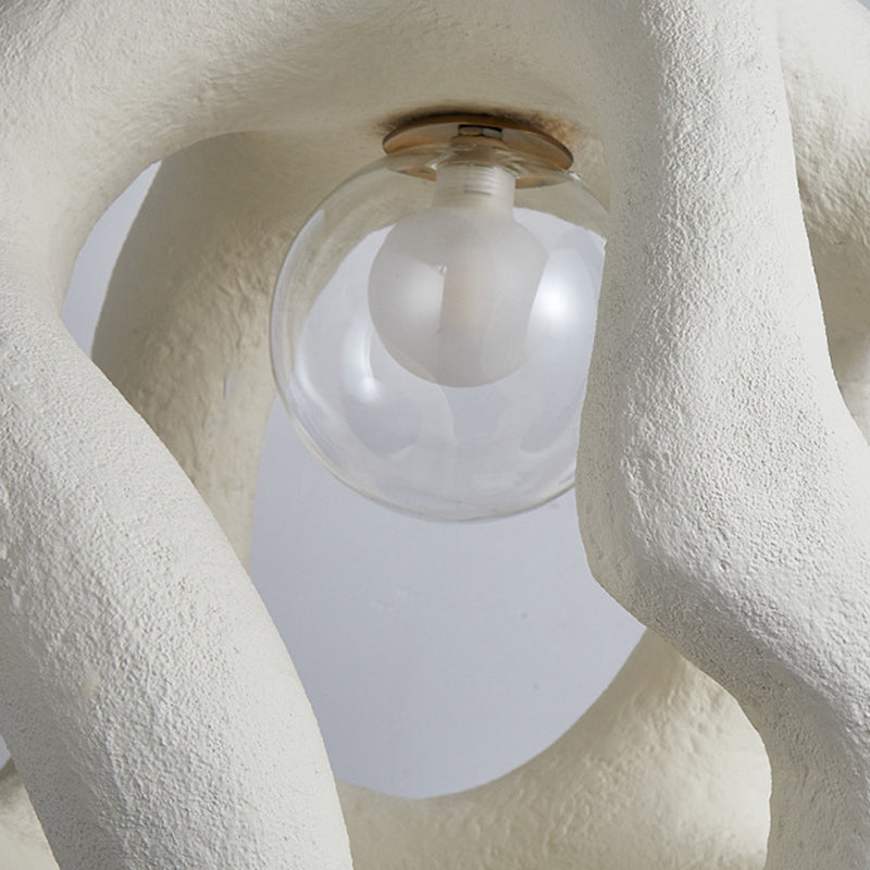 Traditional Japanese High-Density Polystyrene Irregular Spherical 1-Light Pendant Light For Living Room