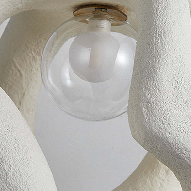 Traditional Japanese High-Density Polystyrene Irregular Spherical 1-Light Pendant Light For Living Room