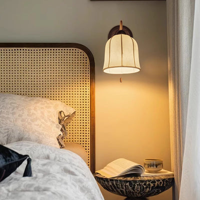 Applique murale 1 lumière avec motif floral en métal traditionnel français pour chambre 
