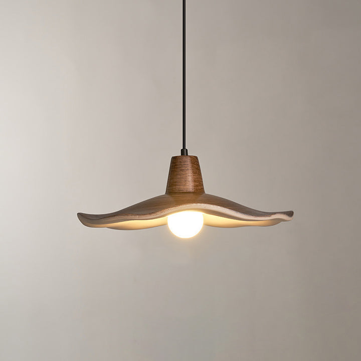Traditional Chinese Iron &amp; Resin Irregular Round 1-Light Pendant Light For Living Room