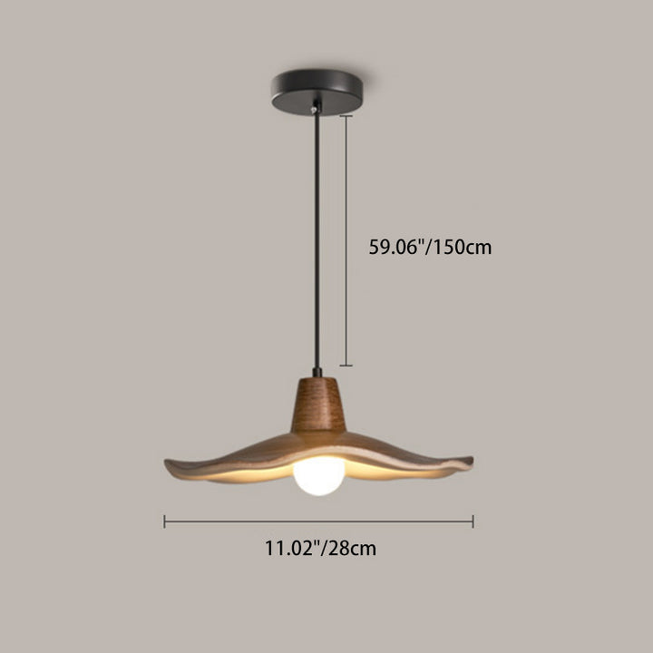 Traditional Chinese Iron &amp; Resin Irregular Round 1-Light Pendant Light For Living Room