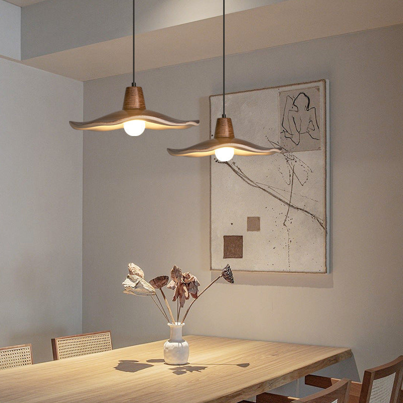 Traditional Chinese Iron &amp; Resin Irregular Round 1-Light Pendant Light For Living Room