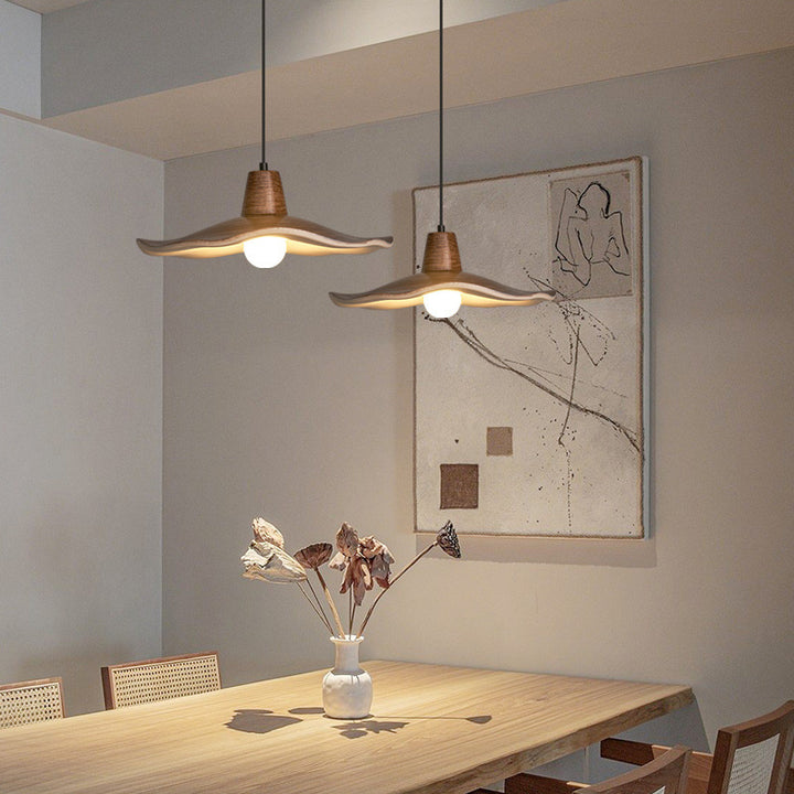 Traditional Chinese Iron &amp; Resin Irregular Round 1-Light Pendant Light For Living Room