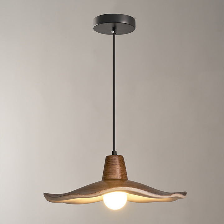 Traditional Chinese Iron &amp; Resin Irregular Round 1-Light Pendant Light For Living Room