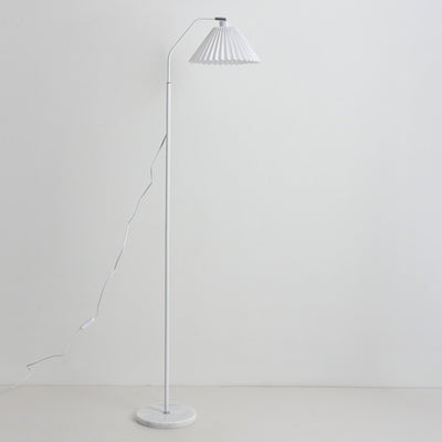 Moderner minimalistischer Eisen- & Stoff-Plissee-Zylinder 1-Licht-Stehlampe für das Wohnzimmer 