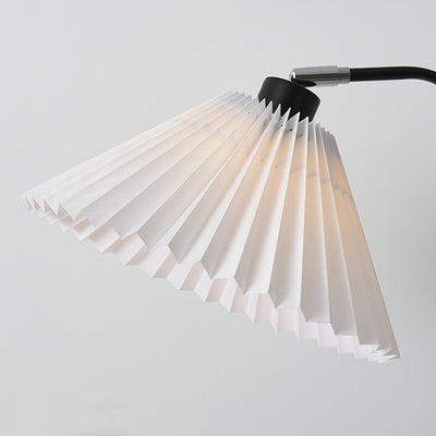 Moderner minimalistischer Eisen- & Stoff-Plissee-Zylinder 1-Licht-Stehlampe für das Wohnzimmer 