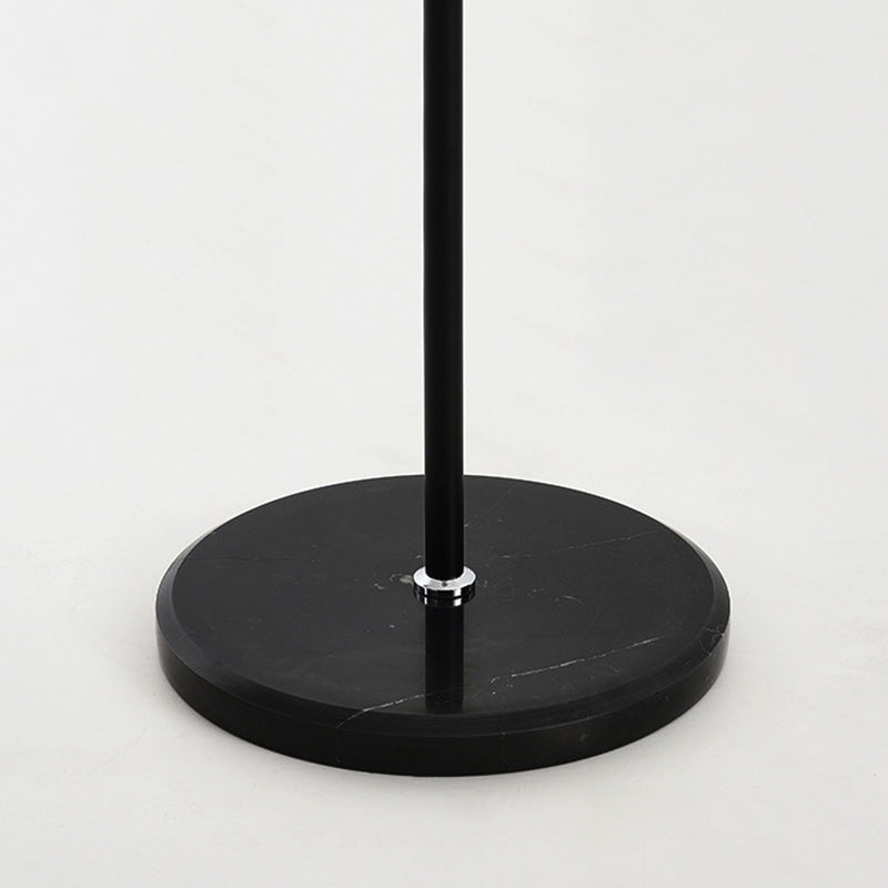 Lampe de sol moderne minimaliste en fer et tissu plissé cylindre à 1 lumière pour salon 