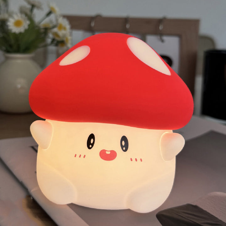 Lámpara de Mesa LED de Silicona Creativa Contemporánea en Forma de Hongo para Dormitorio 