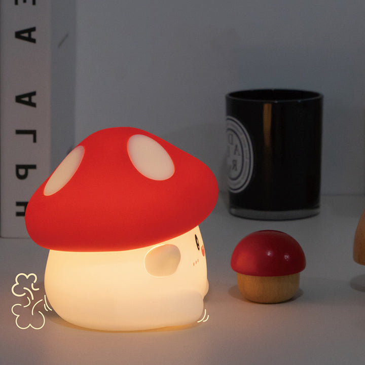 Lámpara de Mesa LED de Silicona Creativa Contemporánea en Forma de Hongo para Dormitorio 