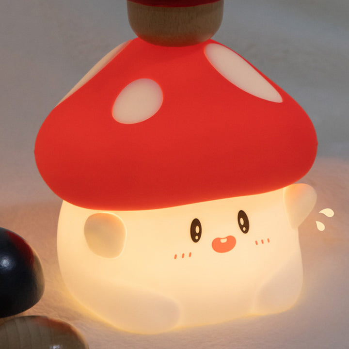 Lámpara de Mesa LED de Silicona Creativa Contemporánea en Forma de Hongo para Dormitorio 