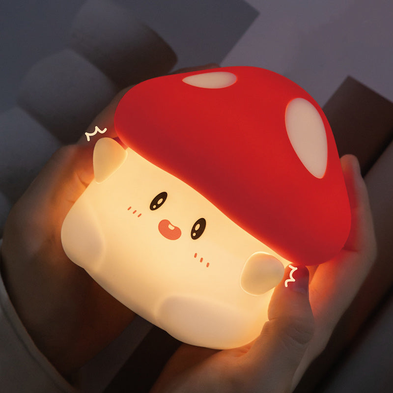 Lámpara de Mesa LED de Silicona Creativa Contemporánea en Forma de Hongo para Dormitorio 