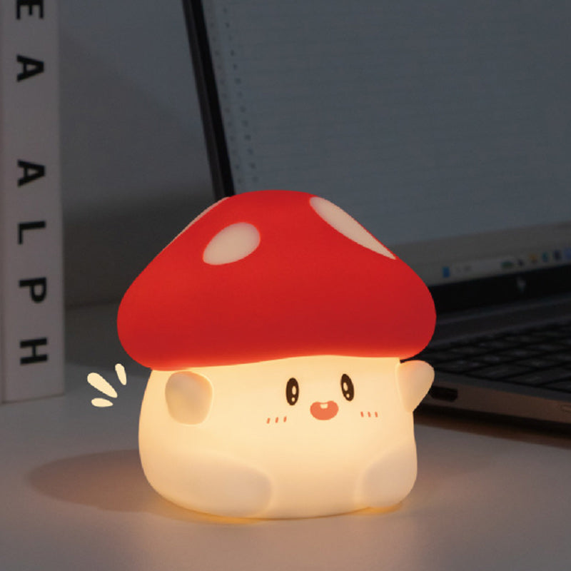 Lámpara de Mesa LED de Silicona Creativa Contemporánea en Forma de Hongo para Dormitorio 