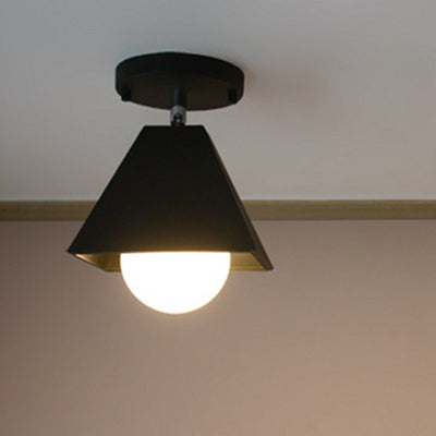 Zeitgenössische kreative Eisen-Trapez 1-Licht Halbeinbau-Deckenleuchte für das Wohnzimmer 