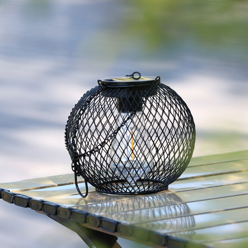 Lumière extérieure LED solaire cylindrique et sphérique en fer minimaliste moderne pour jardin 