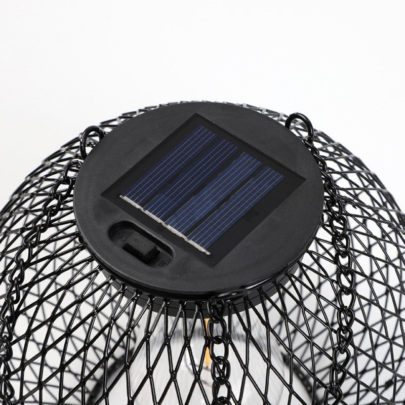 Modern Minimalist Solar Iron Cylindrical And Spherical LED Outdoor Light For Garden