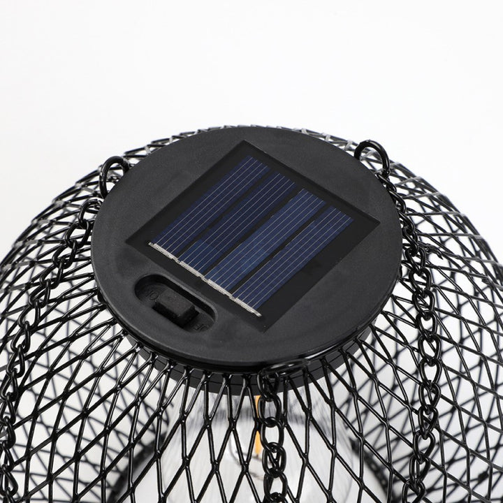 Modern Minimalist Solar Iron Cylindrical And Spherical LED Outdoor Light For Garden